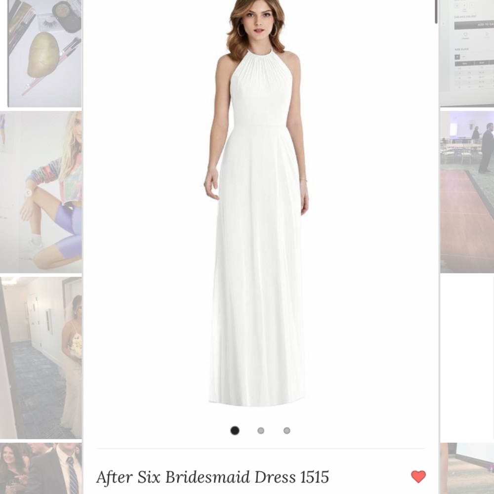 After six white bridesmaid dress